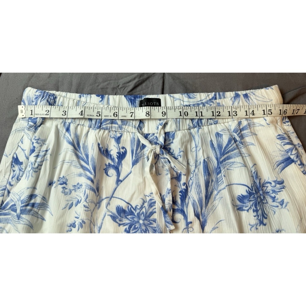 Lot Of 2 Talbots Ankle Pants Ocean Floral & Pull On Patel Pottery Pants Large - Picture 5 of 15
